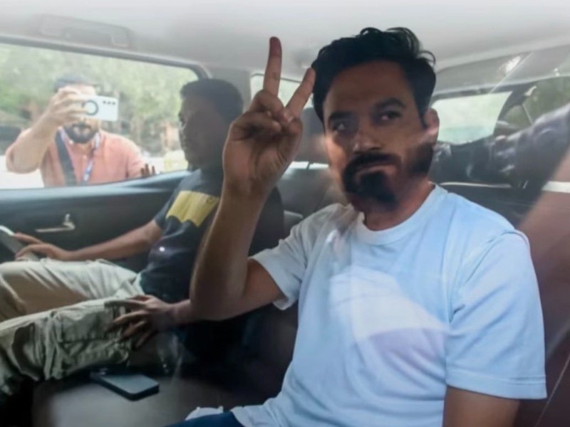 Abhijeet Dipke walked free after a court ordered conditional release following his arrest ahead of the CJP march.