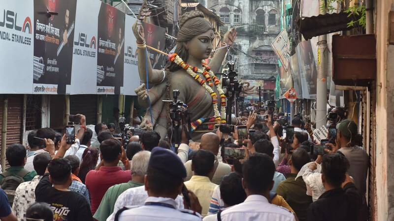 In Images: Chorebagan Durga idol immersed, ‘controversial’ pandal kept intact for SIT probe
