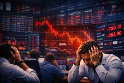 Bloodbath continues on Dalal Street! Sensex slips again, Nifty breaks 25,850