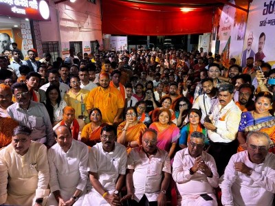 In images: BJP leaders gather at party headquarters in Kolkata for Modi’s address