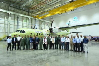 First India-made C-295 aircraft ready for flight test at Tata-Airbus Vadodara plant