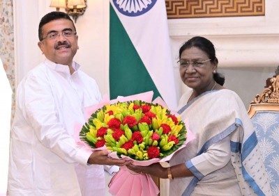 In Images: Suvendu Adhikari meets President Murmu, Rajnath Singh in power-packed first Delhi visit as Bengal CM