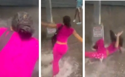 Shocking viral video shows woman dragged by raging NYC floodwaters moments after leaving bus