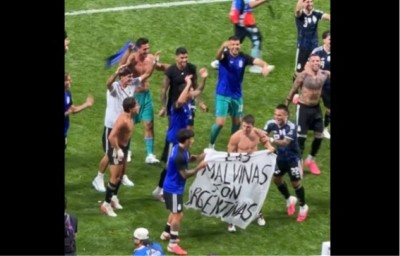 UK urges FIFA probe after Argentina players display Falklands banner after World Cup semifinal win