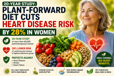 This simple plant-based diet could slash heart disease risk by 28 percent, 20-year study finds