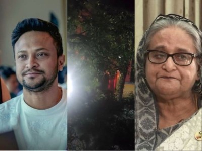 Bomb hurled at ex-Bangladesh cricketer Shakib Al Hasan's ancestral home hours after appearance with Sheikh Hasina