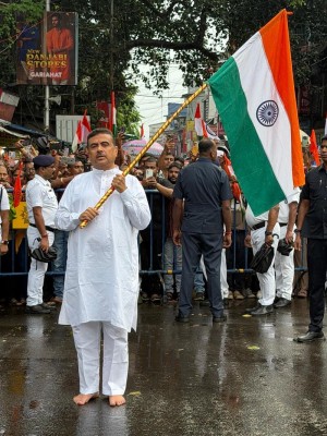 In Images: Suvendu Adhikari joins BJP-organised Vande Mataram Programme in Jadavpur
