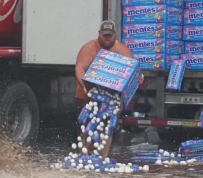 Mentos, Coca-Cola and a flying man: Bizarre AI video goes viral online
