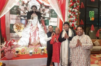 Mithun Chakraborty unveils 7.5-foot chocolate Durga idol in Kolkata with a message of inclusivity