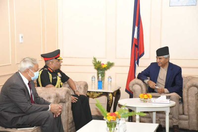 Manoj Pande meets Nepali PM Sher Bahadur Deuba, discusses various aspects of mutual interest between two nations