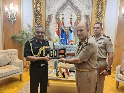 Indian Army Chief  Manoj Pande visiting Egypt, discusses aspects of mutual interests with Lt General Osama Ahmed Roshdy Abdullah Askar