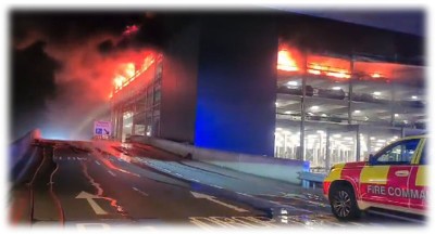 UK:  Fire breaks out at terminal car park of London Luton Airport, flights suspended