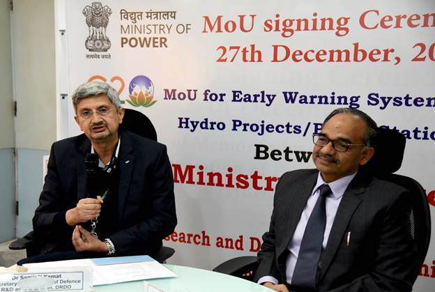 Power ministry signs MoU with DRDO to develop early warning systems for vulnerable hydropower projects