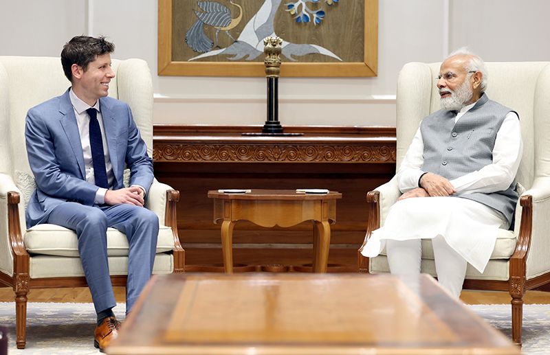 OpenAI CEO Sam Altman meets Indian Prime Minister Narendra Modi to discuss AI's role in India's digital transformation