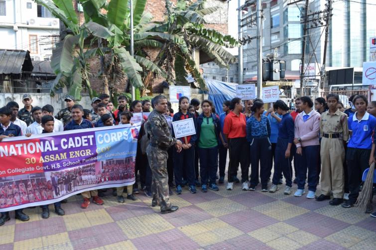 Plogging drive conducted by NCC cadets in Guwahati