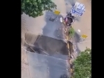 Gujarat: Ahmedabad road caves in after heavy rainfall