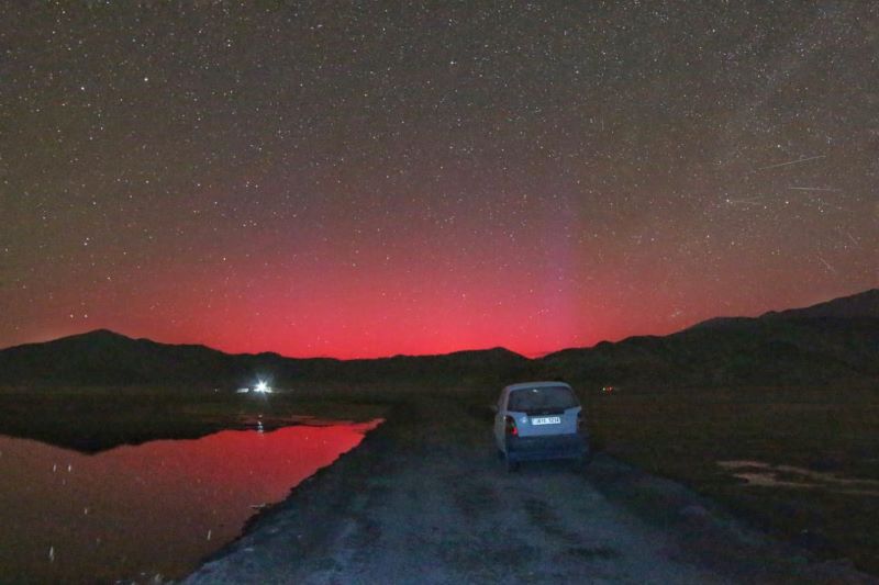 In a rare spectacle, Aurora Borealis dazzles night skies of Ladakh amid intense solar storms