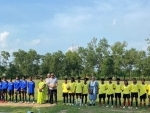 Rotary Calcutta Metro City hands over football and fitness kits to Nayagram Thana Balika Vidyapith in Jhargram