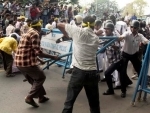  Physically challenged clash with police in Kolkata