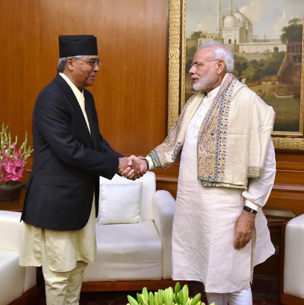 Sher Bahadur Deuba calls on Narendra Modi