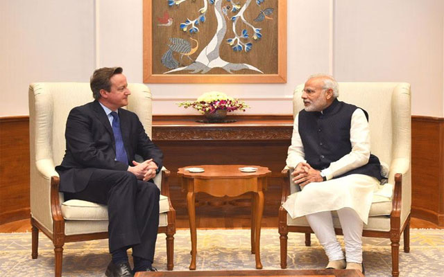 Ex-UK PM David Cameron meets Narendra Modi