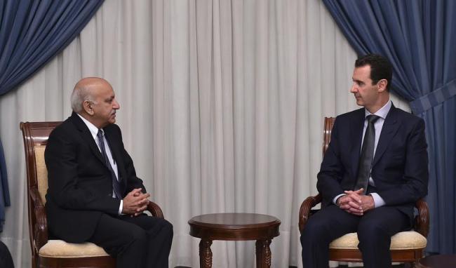 MJ Akbar meets Syrian President Bashar Al Assad