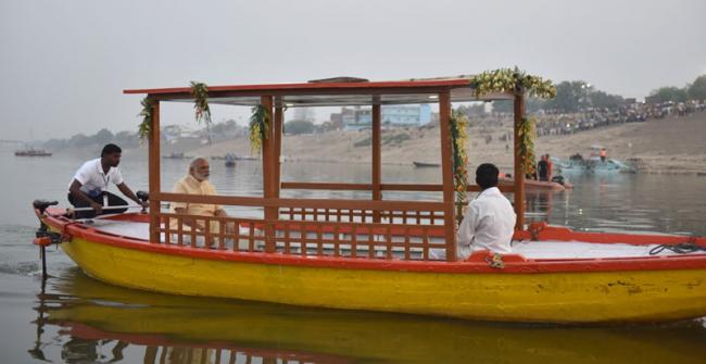 Narendra Modi visits Varanasi, launches eco-friendly E-boats at Assi Ghat