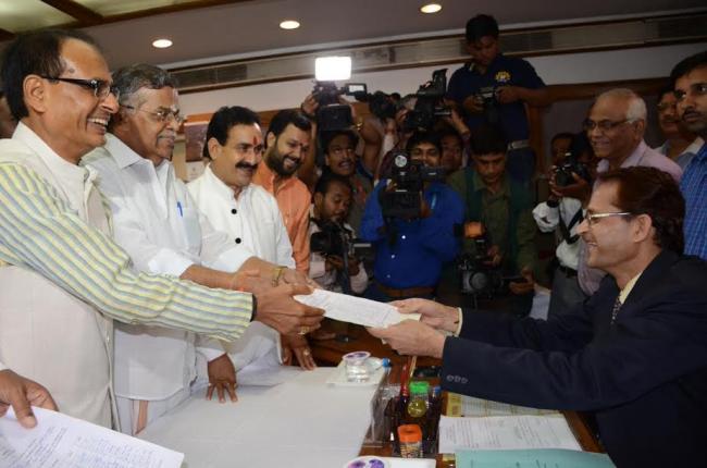 BJP's L Ganeshan files nomination for lone RS seat from Madhya Pradesh 