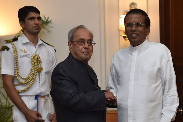 Sri Lankan President Maithripala Sirisena arrives in India