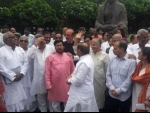 Opposition protests against Lok Sabha Speaker's suspension of six Congress MPs