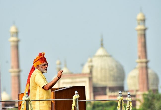 Bullets and abuses won't solve Kashmir problem: Modi on 71st Independence Day