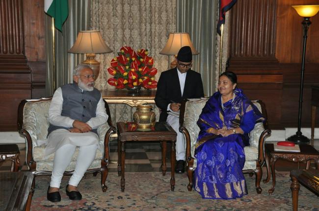 Narendra Modi meets Nepal President 