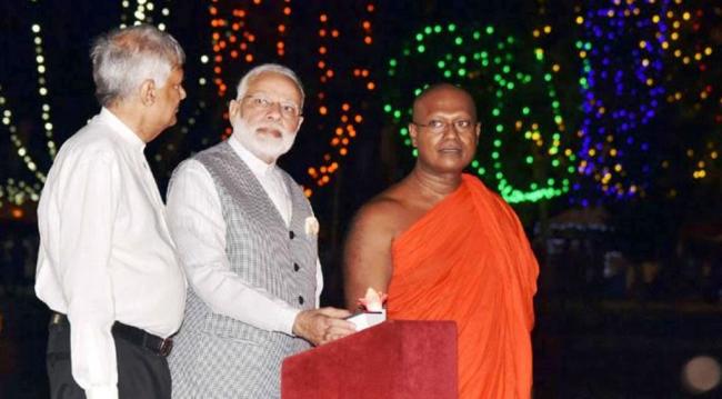 PM Modi reaches Colombo, visits Seema Malaka Temple