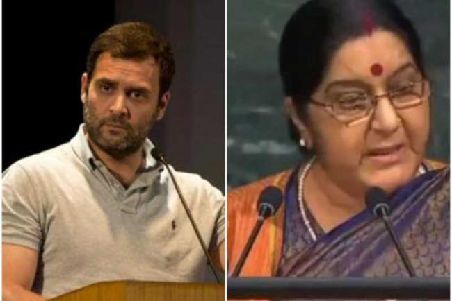 Rahul Gandhi attacks Sushma Swaraj on Doklam issue, says she prostrated in front of Chinese power