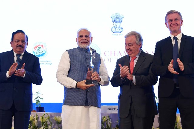 PM Narendra Modi receives UN Champions of the Earth Award 