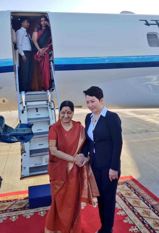 Sushma Swaraj reaches Mongolia after wrapping up China visit