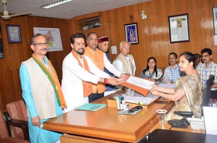 BJP's Anurag Thakur, Kishan Kapoor file nominations in Himachal