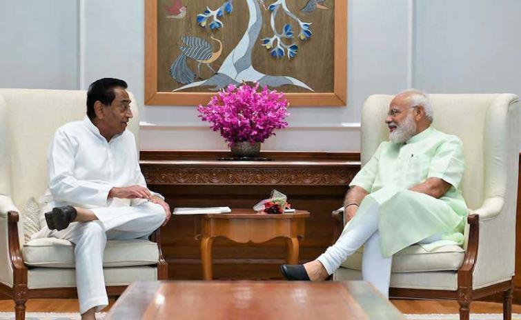 Madhya Pradesh CM Kamal Nath, son Nakul, call on PM Modi