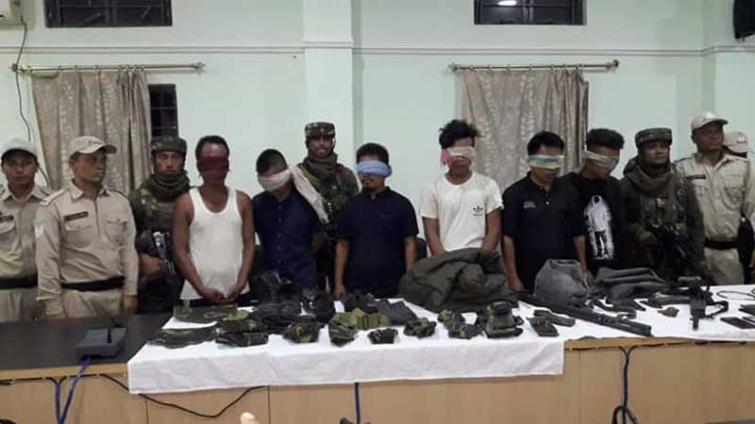 Security forces arrest six USRA cadres and recover huge cache of arms-ammu in Manipur