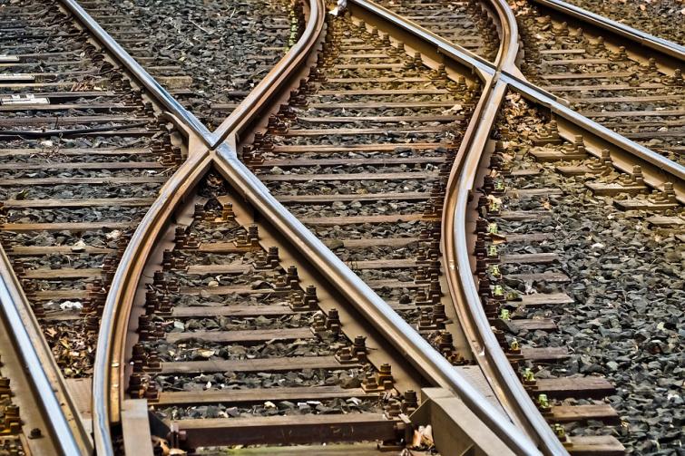 Bike riding on rail track halts train for 20 minutes