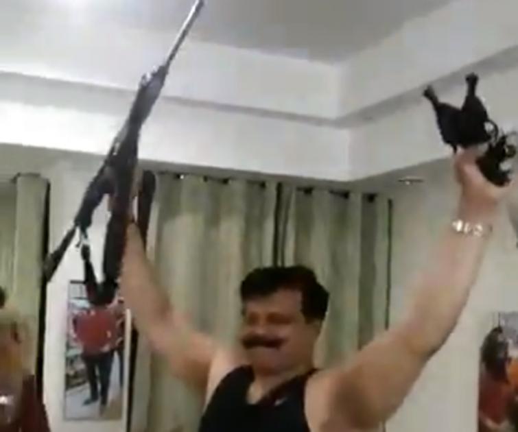 Video of BJP leader Champion dancing with guns in hands goes viral