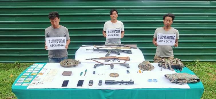 Assam Rifles nabs three NSCN (K-YA) militants with arms-ammunition in Nagaland