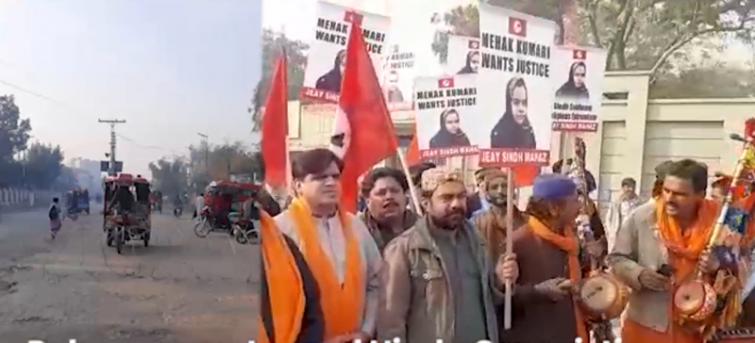 Hindu members stage protest in Pakistan over forced conversion of Hindu girl 