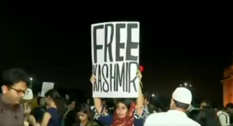 'Free Kashmir' poster in Mumbai protest against JNU violence, BJP hits out at Uddhav