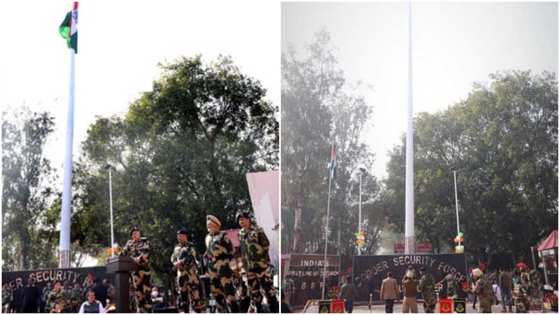 Republic Day celebration in Jammu and Kashmir: BSF unfurls 131-feet-high tricolour along the India-Pakistan border in Jammu