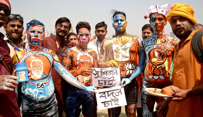 BJP supporters and Modi admirers at the rally 