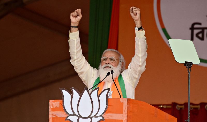 PM Modi at the rally 