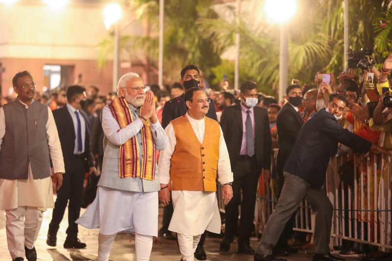 Top BJP leaders meet at PM Modi's place over govt formation in 4 states