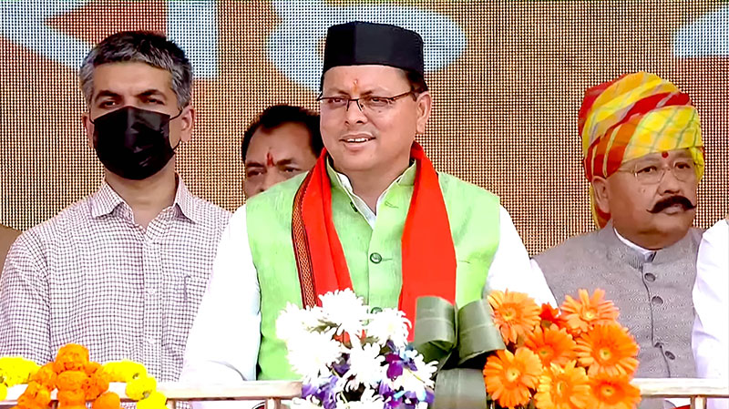 Pushkar Singh Dhami takes oath as Uttarakhand CM