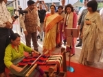 US Secretary of Commerce Gina Raimondo visits Handloom Haat in Delhi's Janpath; witnesses live loom and craft demonstration